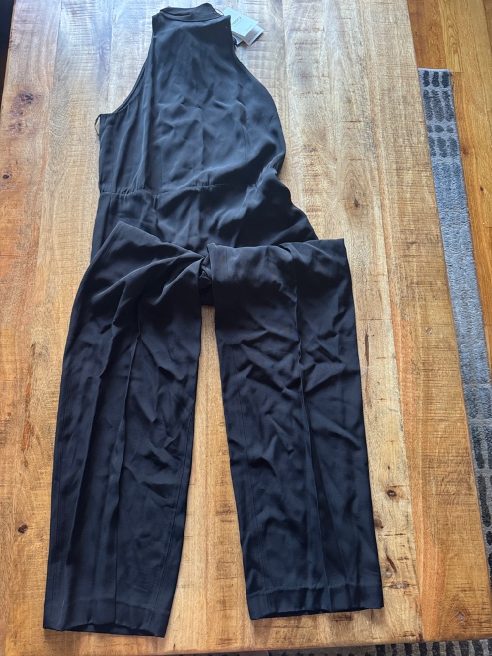 Theory The Good Collection The Jumpsuit Black Fluid Ottoman 2 NEW NWT